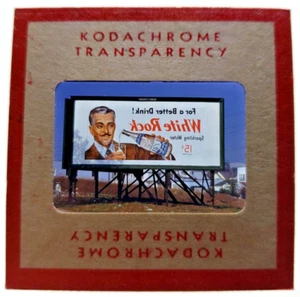 Kodachrome Red Border Slide | 1949 WHITE ROCK SPARKLING WATER Billboard Sign Ad - Picture 1 of 3