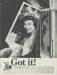 1959 Polaroid Land Camera Film Got It Beauty Queen Crowned Vintage Print Ad - Bild 1 von 1