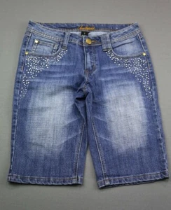 Women's Southpole Denim Jean Bermuda Shorts Size 7 (30x12) Zipper Fly  - Picture 1 of 4