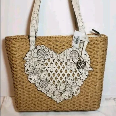 BRIGHTON TIVOLI TRELLIS WYLD HEART 3D APLIQUE FLORAL, BOLSA BORBOLETA NOVA COM ETIQUETAS US$ 320 - Imagem 1 de 4