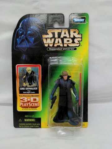 STAR WARS 1998 LUKE SKYWALKER Figure From Dark Empire Comics with 3-D PlayScene Cover