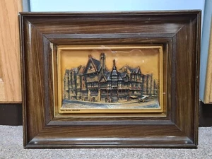 Vintage Phillipson & Golder Elfenbein Elfenbein Wandrelief The Rows Chester im Rahmen - Bild 1 von 24