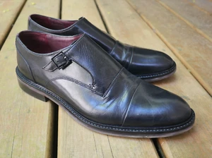 Ted Baker Mens Single Strap Phloyd Monk Shoes 9-16540 Black Leather US Size 11 - Picture 1 of 18