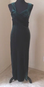 BEVERLY ROSE DAMEN ÄRMELLOS SMARAGDGRÜN SAMT LANGES KLEID HERGESTELLT IN DEN USA S - Bild 1 von 5