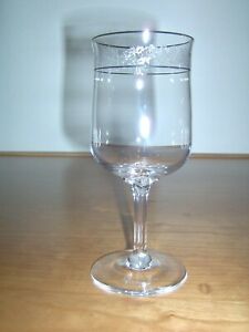 Lenox Crystal Moonspun Wine Glass Etched Platinum Rim 6 1/4" Mint Cond