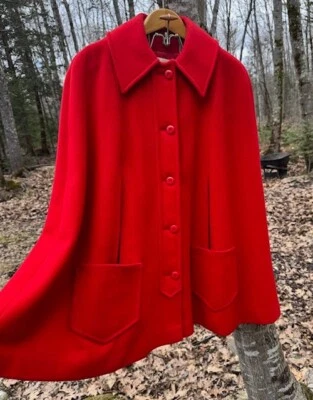 Vintage Pendleton Ladies Cape Virgin Wool Red 1960s Great Condition Head turner - Image 1 of 4