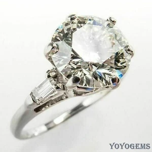 VVS1 Moissanite Solitaire Engagement Ring Solid 14K White Gold 2.50 CT Round Cut - Picture 1 of 7