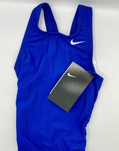 Nike Competitive Youth Swimsuit Nylon  Solids Fast Back  Swimming Size 22/6 NWT - Picture 1 of 7