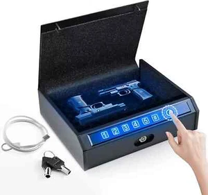 ADIMO Waffentresor, biometrischer Safe für Pistolen, Kurzwaffe, 3 Wege Schnellzugriff...  - Bild 1 von 5