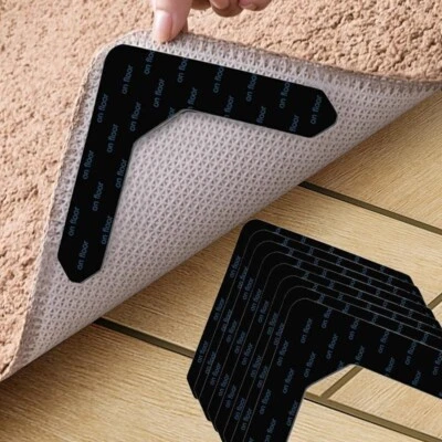 Non-slip Carpet Stickers, 8pcs/set Non-slip Area Rug Sticker, Prevent Rugs from - Image 1 of 4