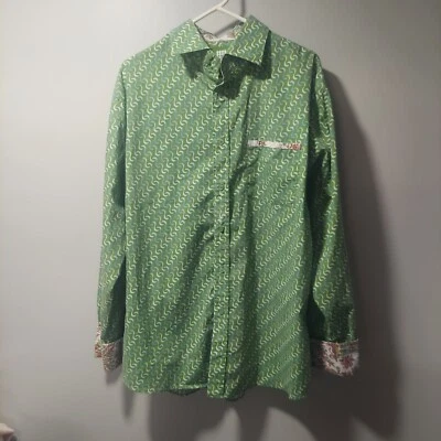 Old Skool Urban Wear Men Button-up Shirt Men LARGE MIX Print CUFF - Image 1 of 4