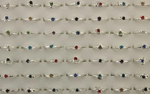 70 Stck. Große Gemischte Posten Einfacher Ring Dame Fake Diamant Versilbert Ringe - Bild 1 von 9