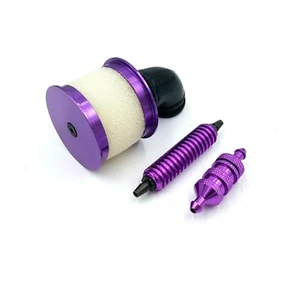  1/10 1/8 RC Nitro Kit. Luftfilter/Kraftstofffilter/Kraftstoffkühler lila Aluminium.  - Bild 1 von 1