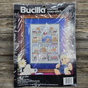Bucilla I Love You More 40627 Counted Cross Stitch Kit 1992 Sealed 9 X 12” - Picture 1 of 2