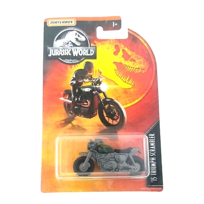 Matchbox '15 Triumph Scrambler Motorcycle Jurassic World Park 20/24 Diecast 2019 - Image 1 of 4