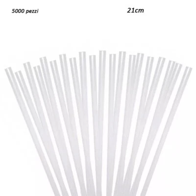 5000 Cannucce trasparenti plastica per alimenti monouso cocktail bar 21cm Ø 7mm - Immagine 1 di 4