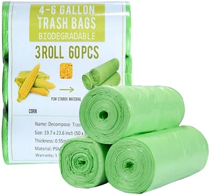 Small Trash Bags Biodegradable 4 Gallon Trash Bags Recycling Eco-Friendly Garbag - Picture 1 of 12