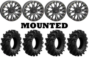 Kit 4 SuperATV Intimidator 30x10-14 on System 3 SB-4 Beadlock Matte Black TER - Picture 1 of 5