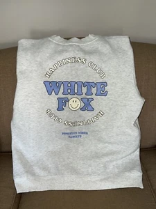 White Fox Happiness Club Sweater Sweatshirt Women's Large/XLarge - Picture 1 of 4