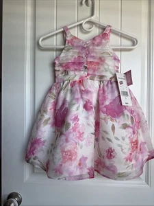 NEW NWT Rare Editions Girls Size 5 Beautiful Pink Floral Formal Dress - Picture 1 of 5