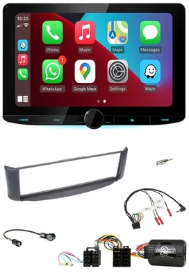 Kenwood Lenkrad USB DAB Bluetooth Autoradio für Smart ForTwo 2004-07 grau - Bild 1 von 4