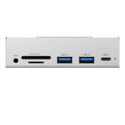 1pcs High-Speed 6-Port USB3.0 Hub With Power Adapter, Clip-On Design For Laptops - Image 1 of 4