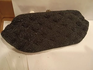 Vintage Saks Fifth Ave Clutch schwarz Perlen 50er Jahre - Bild 1 von 6