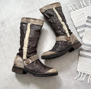 Vintage 00s Racing Boxing Biker Fur Boots Sneakers Bikkembergs Ash Vibe - Picture 1 of 15