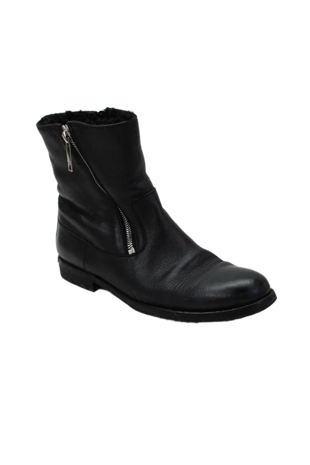 Botines informales Burberry para mujer con cremallera texturizada negros talla 38 EUR Foto 1 de 4