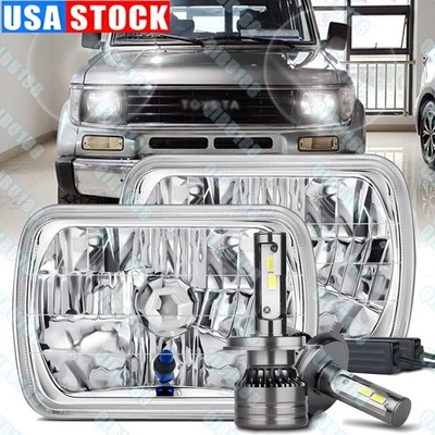 Pair 7x6'' 5x7 LED Headlights For Toyota Celica 1982 -1993 MR2 Tacoma Tercel - Image 1 of 4