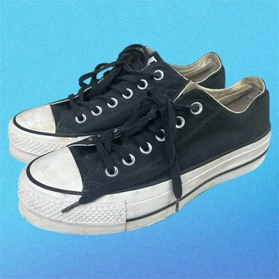 Converse Black Chuck Taylor All Star Lift Platform Low Top Sneakers Size 7.5 - Image 1 of 4