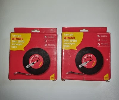 2 X Amtech 30m(98ft) Surveyor Tape - Image 1 of 3