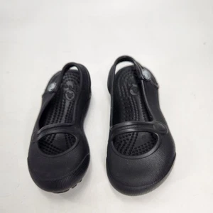 Crocs Baby Girl Size 4 Black Mary Jane Ballet Shoes - Picture 1 of 5