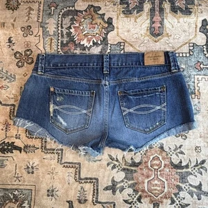 Vintge Abercrombie Low Rise mini Denim Jean Shorts micro booty shorts size 4 - Picture 1 of 9