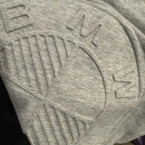 Men's BMW T Shirt Big Logo Embossed Gray Short Sleeve Sz S - Picture 1 of 7