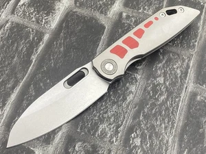 TwoSun TS415-D2-Sand Folding Knife D2 Blade Titanium Handle Camping Pocket Knife - Picture 1 of 11
