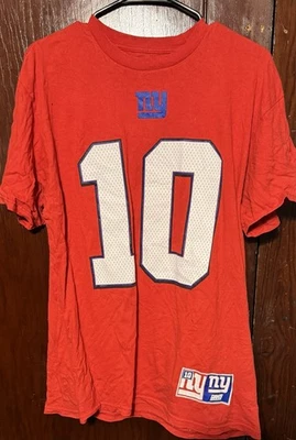 Camiseta de jugador adulto Eli Manning #10 New York Giants para hombre talla L roja Foto 1 de 4