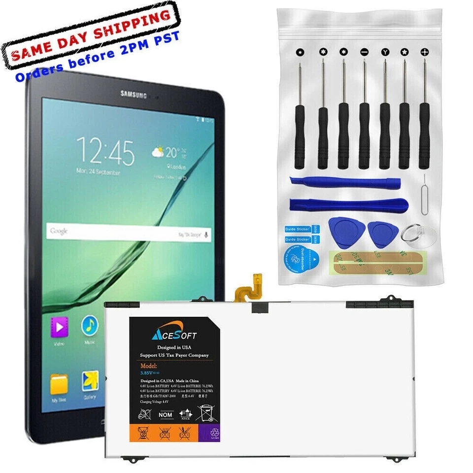Large Power 6970mAh Battery Tool for T-Mobile Samsung Galaxy Tab S2 9.7 SM-T817T — 第 1/1 张图片