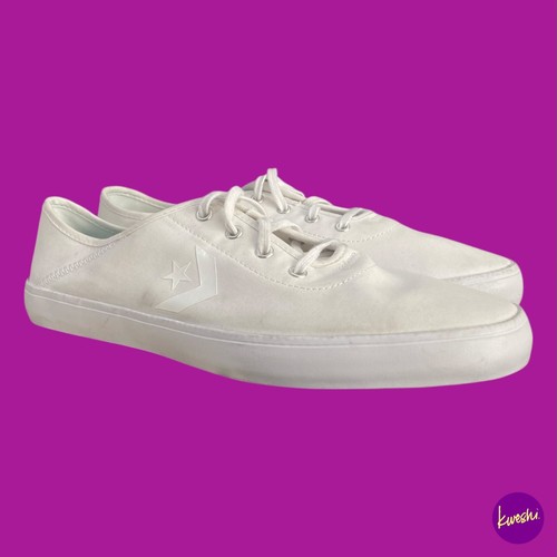 CONVERSE Scarpe da Ginnastica Donna Costa Beach Morbida Tela Pesca Bianco UK 8 (Coppia 2)