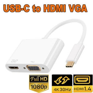 USB C to HDMI 4K VGA Multiport Adapter Hub USB 3.1 Type C Converter for Macbook - Picture 1 of 10