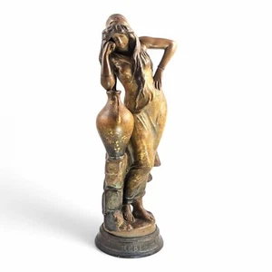 Goldscheider earthenware figure “Rebecca by the Spring” – Cherc design, c. 1900 - Picture 1 of 13