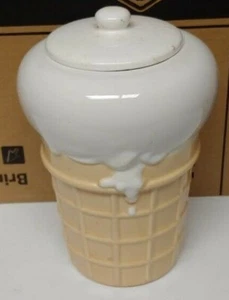 Vintage Rare Cookie Jar Ceramic 10” X 7" Vanilla Custard Ice Cream Cone - Picture 1 of 6