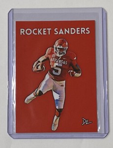 Rocket Sanders Limited Artist Signed Arkansas Razorbacks Rookie Card 1/10