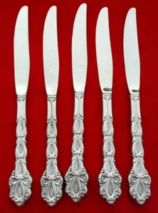 Oneida Community stainless Chandelier 5 dinner knives 9" NM polished - Picture 1 of 3