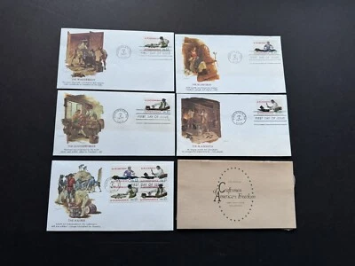 US 1977 FDC +Craftsmen of American Freedom #1717-20 +5 Diff Cachets +Brochure - Image 1 of 2