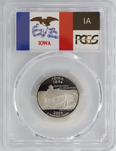:2004-S S25C WASHINGTON IOWA QUARTER PCGS PR 70 DCAM SILVER RARITY R3 TOP-POP - Picture 1 of 2