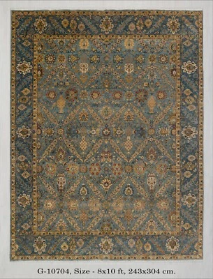 Blue Retro Mahal High Quality Soft Hand Knotted Customize Wool Rug - Image 1 of 4