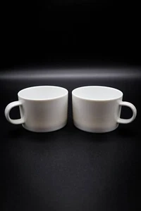 2 tazze da caffè bianche Crate & Barrel Maison tazze da tè bianche 8 oz fondo piatto Giappone - Foto 1 di 6