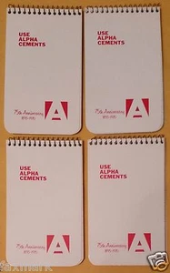 "Alpha Cements 75th Anniversary" Small Tablets (Qty 4) with 1970--1971 Calendars - Picture 1 of 4