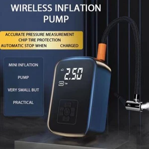 Mini Pompa Gonfiatore Auto Standard Wireless Elettrica Automatica e Ricarica Led T2D9 - Foto 1 di 23